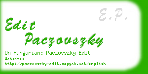 edit paczovszky business card